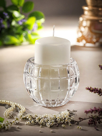 Подсвечник декоративный стекло, 1 свеча, 7.5х9.5 см, Y3-1391