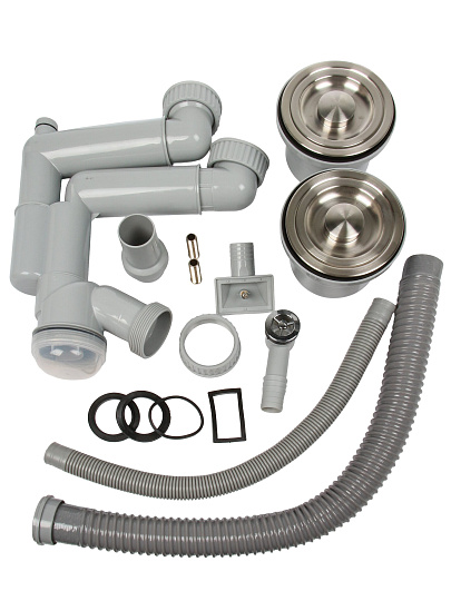 Сифон для мойки, 3" 1/2х40, пер универс, двойн с гофр, NORDFORM Orio, Д-11008У-2