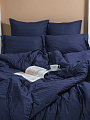 Постельное белье евро, простыня 240х260 см, 2 наволочки 70х70 см, 2 наволочки 50х70 см, пододеяльник 200х215 см, Viva la Vita, страйп-сатин, молния, Midnight