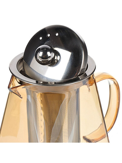 Чайник заварочный стекло, 0.95 л, с колбой, Daniks, Мед