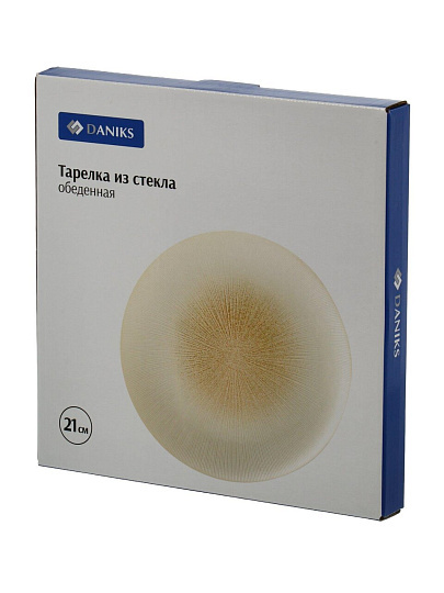 Тарелка обеденная, стекло, 21х21х1.6 см, круглая, Верде, Daniks