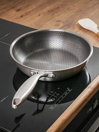 Сковорода нержавеющая сталь, 24 см, антипригарное покрытие, HouseLoft, индукция, B020175