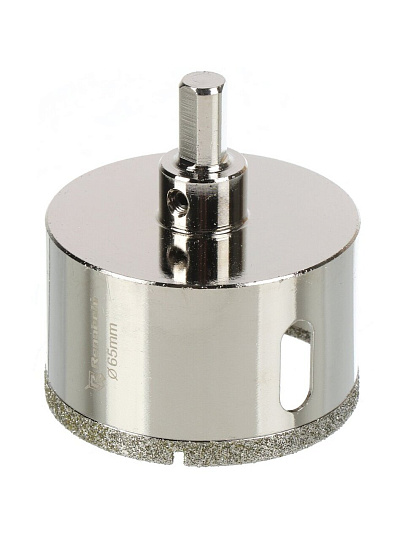 Коронка алмазная, по керамограниту и керамике, Rennbohr, Alpha, диаметр 65 мм, с центрирующим сверлом, 676265