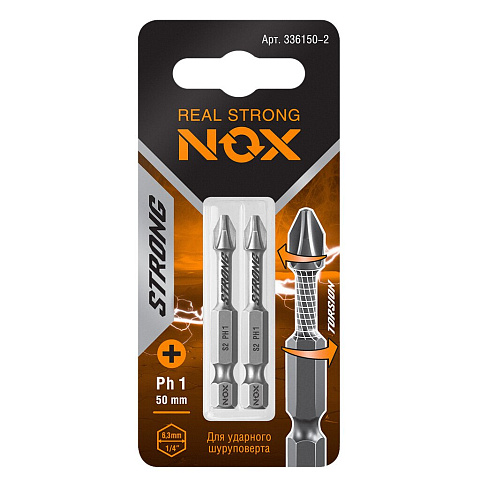 Набор бит Nox, Strong torsion, Ph1, 50 мм, 2 шт