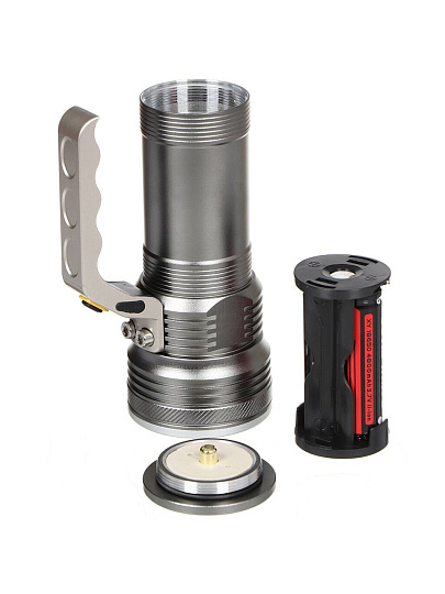 Фонарь ручной, встроенный аккумулятор, зарядка от сети 220 В, зарядка от бортовой сети автомобиля, режим SOS