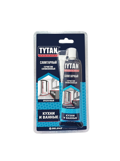 Герметик силиконовый, санитарный, Tytan, 00621/17649, 85 мл, блистер, бесцветный