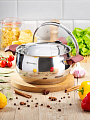 Кастрюля нержавеющая сталь, 3.6 л, крышка стекло, Daniks, Орлея, GS-01159P-20CA, индукция - фото 8