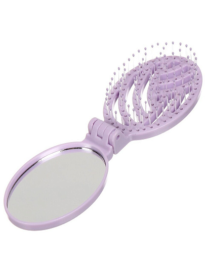 Расческа 17.5х5.5 см, пластик, продувная складная с зеркалом, дорожная, в ассортименте, ЮниLook, 319-210