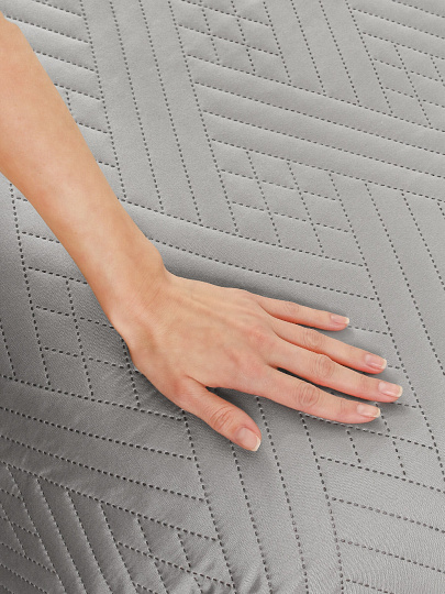 Покрывало 180х200 см , 100%пэ, стеган, Silvano, Сетка, сер