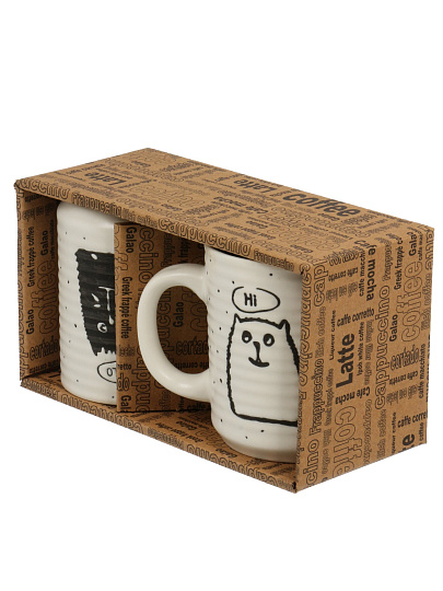 Кружка фарфор, 2 шт, 340 мл, Котоморды, R649/BRS741