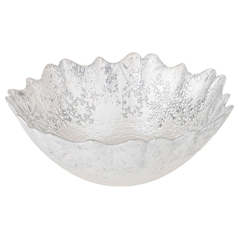 Салатник стекло, круглый, 15 см, Snow silver, Akcam, 339-255