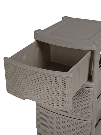 Комод 4 ящика, Rattan, 48х41х94.5 см, темный каштан, KL377312011, Keeplex