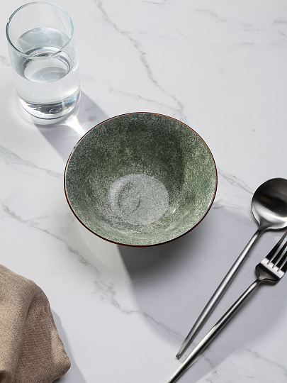 Салатник фарфор, круглый, 15х5 см, 350 мл, Мрамор, МФК, MFK20619