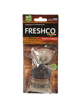 Ароматизатор в машину подвесной, мешочек, Freshco, Coffee Вишня и миндаль, AR1FC204
