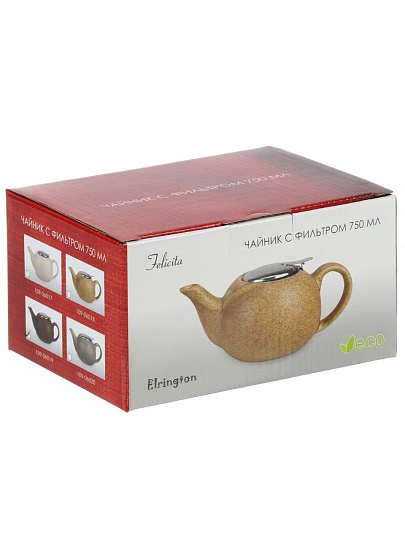 Чайник заварочный керамика, 0.75 л, с ситечком, Elrington, Феличита, 109-06019, шоколадный