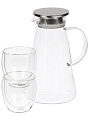 Кувшин стекло, 1.2 л, с крышкой, ТМ Глория, Bonjart, 27042, 2 стакана 250 мл