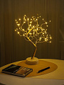 Фигурка декоративная полимер, Дерево, с подсветкой, 72 лампы, теплый белый свет, работа от USB или 3АА, Y4-9540 - фото 2