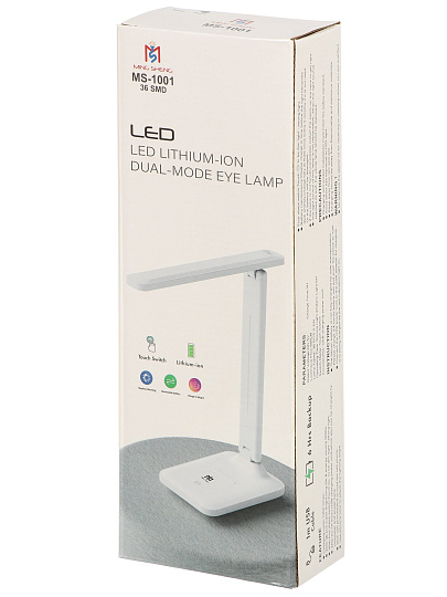 Светильник настольный, 5 Вт, USB+адаптер, белый, абажур белый, A100085, на подставке