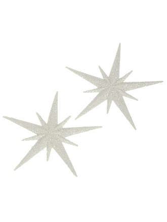 Набор елочных украшений Звезда, 2 шт, белый, 11.5 см, Y4-8470