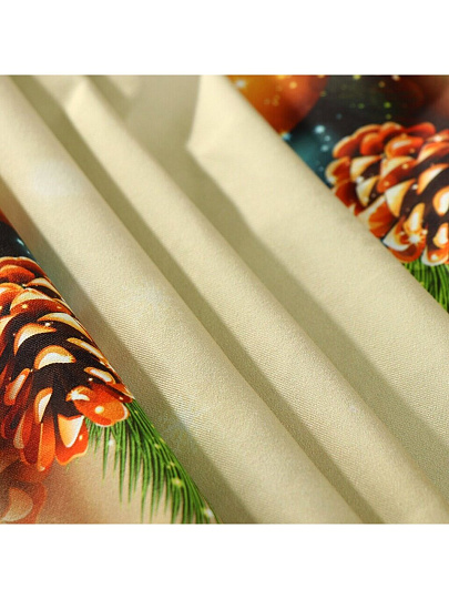 Скатерть 145х180 см, 100% хлопок, Праздничный стол Новогодние шары, AI-1504045