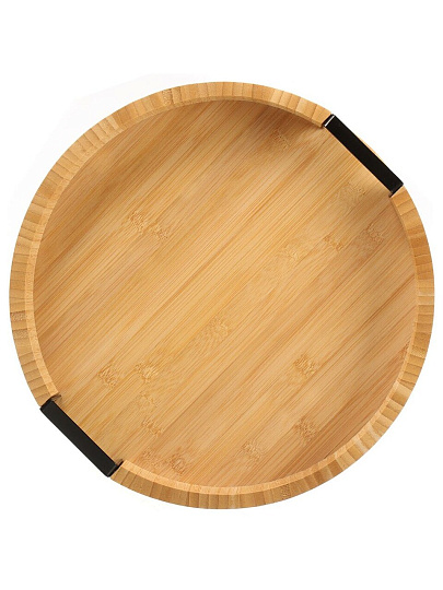 Поднос бамбук, 38.7х5.3 см, круглый, с ручками, ST01438B1