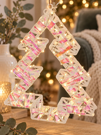 Фигурка-гирлянда Елка, 32 см, LED, 240 ламп, 2 режима, 220V, теплый свет, Y4-13211