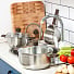 Кастрюля нержавеющая сталь, 3.7 л, с крышкой, крышка стекло, Daniks, Savory, SD-A95-22, серебристая, индукция - фото 12