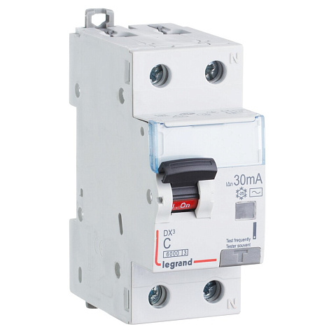 Автоматический выключатель дифференциального тока Legrand DX3 AC 411002, 1П+N, 30 мА, 16 A
