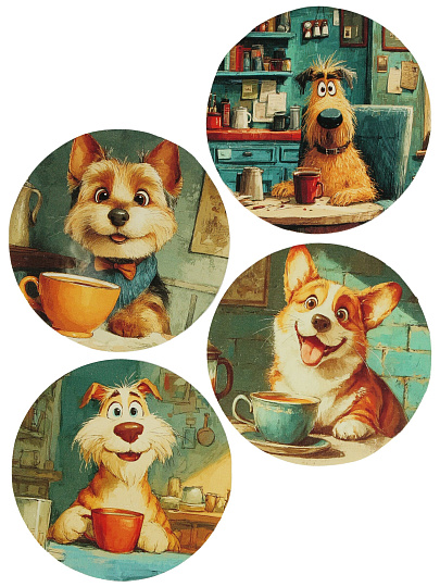 Набор подставок для горячего, 11.5х5.4х6.4 см, 9.7 см, 6 шт, Верные друзья, дерево, Y4-11195