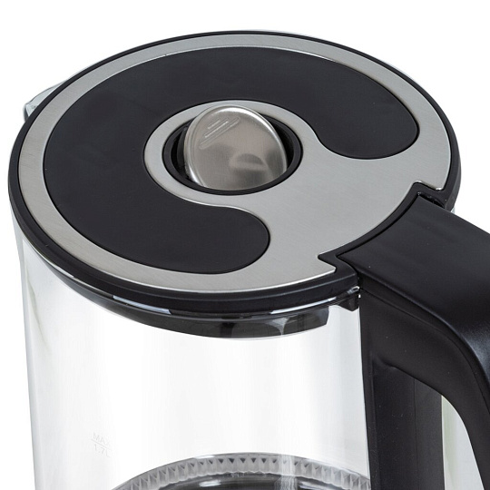 Чайник электрический Pioneer, KE803G, черный, 1.7 л, 2200 Вт, скрытый нагревательный элемент, стекло