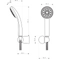 Лейка для душа, 9х22.5 см, 1 режим, с крепежем и шлангом, хром, Lemark, LM0801C - фото 2