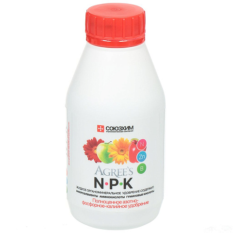 Удобрение NPK, органоминеральное, жидкость, 250 мл, Agree's