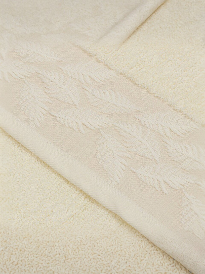 Полотенце банное 50х90 см, 100% хлопок, 500 г/м2, Перо, Silvano, слоновая кость, Узбекистан