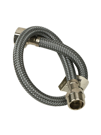 Подводка для воды 1/2"х0.4 м, г-ш, сталь, полиамид, AquaLine