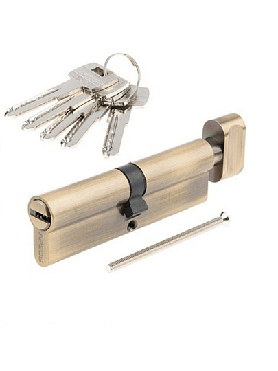 Личинка замка двери Apecs, SM-100-C-AB, 32131, 100 мм, с заверткой, бронза