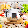 Кастрюля нержавеющая сталь, 3.6 л, с крышкой, крышка стекло, Daniks, Орлея, GS-01159P-20CA, индукция - фото 5