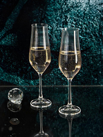 Бокал для шампанского, 170 мл, стекло, 6 шт, Bohemia, Tulipa optic, 40894/36/170