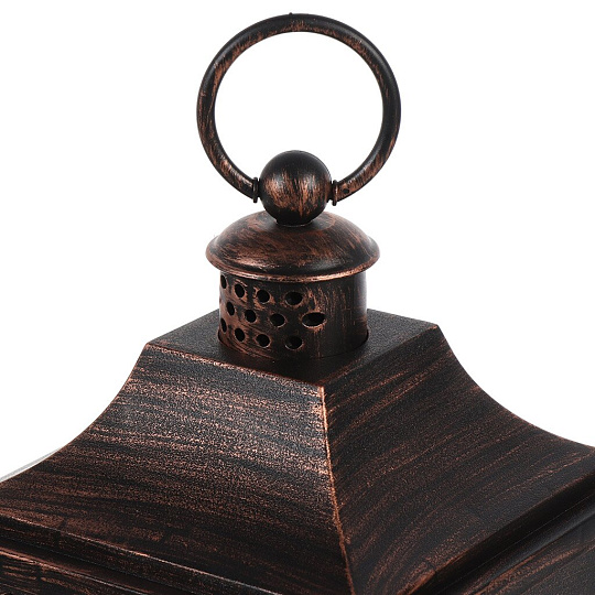 Фонарь декоративный 15х15х27 см, USB шнур, АА 3шт, пластик, стекло, Камин, M120020