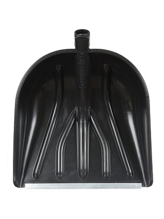 Лопата для снега пластик, с алюминиевой планкой, 410х460 мм, без черенка, тулейка 32 мм, Цикл, Купец Standart