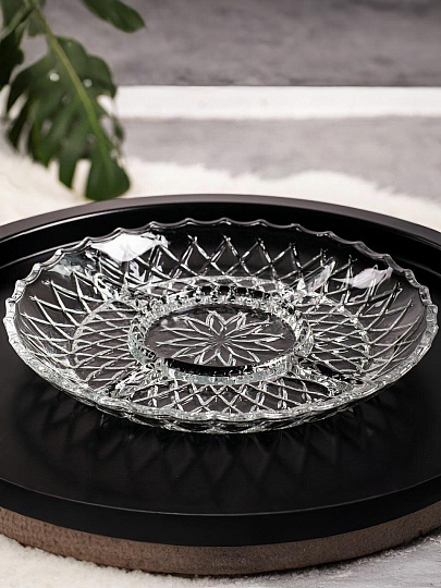 Менажница стекло, 28.5 см, 5 секций, Kaveh, Michele, PD1227GCL