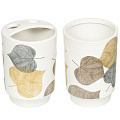 Набор для ванной 4 предмета, Листопад, керамика, стакан, подставка для зубных щеток, дозатор для мыла, мыльница, Y3-579 - фото 3