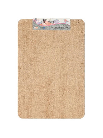 Коврик для ванной, 0.58х0.88 м, полиэстер, бежевый, Лама, Y3-786