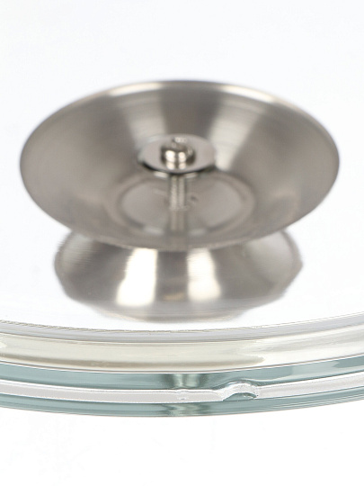 Крышка для посуды стекло, 26 см, Горница, кнопка металл, КрМ260