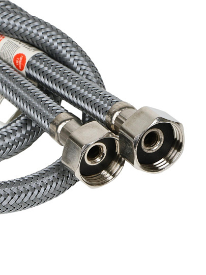 Подводка для воды М10-1/2"х0.6 м, пара, сталь, полиамид, AquaLine