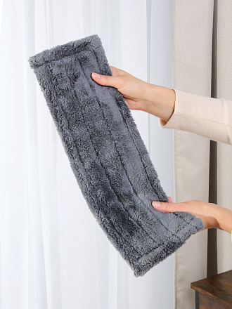 Сменный блок для швабры микрофибра, 42х12 см, плоский, прямоугольный, серый, Марья Искусница, 23-A05M