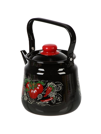 Чайник сталь, эмалированное покрытие, 3.5 л, металл, СтальЭмаль, Помидорки, индукция, 1с26с