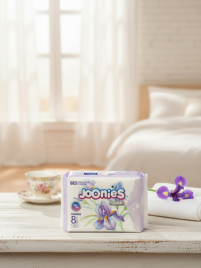 Прокладки женские Joonies, Luxe, ночные, 8 шт, ультракороткие