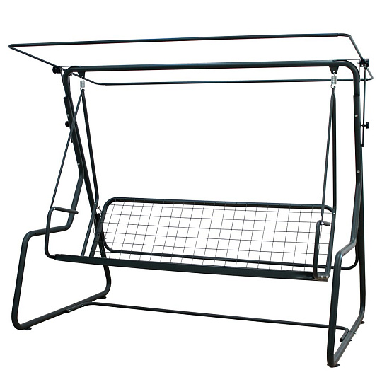 Качели садовые 3-местные, 199.5х130х173.5 см, 250 кг, Arno, Рандеву Стандарт, раскладываются в кровать, зеленые, 2016-КД-43/С, металл