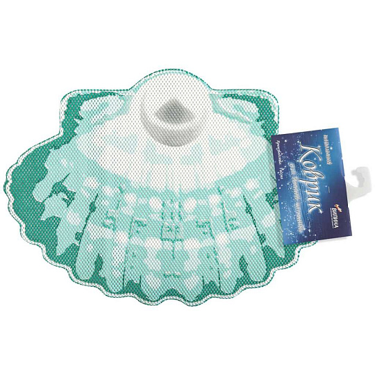 Коврик для ванной, антискользящий, 0.47х0.65 м, вспененный ПВХ, в ассортименте, Вилина, Ракушка, 6828