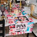 Дорожка на стол «Этель» PINK 40х146 см, 100% хл, саржа 190 г/м2, 4193918